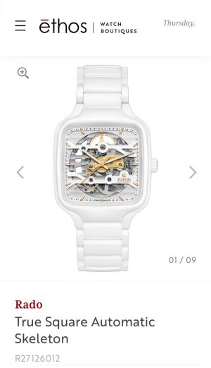   Rad_o true square automatic ceramic- white-gold