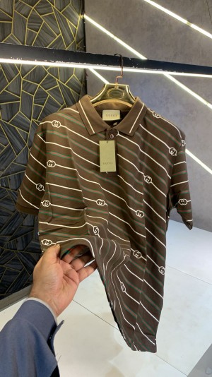 Gucci_Brown_Logo_Print_Imported_Oversized_Polo_T-Shirt_(1310)