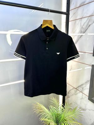 Emporio Arman_i Black Polo Premium Collar Neck T-shirt F2859-BL