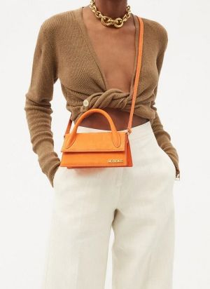 Jacquemus Le Chiquito Long Handle With OG Box Dust Bag & Sling Belt (Orange - 289)