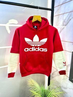 Adida s Imported Red Printed Super Premium Hoodie F3120-RE