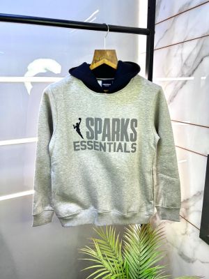 Essential Grey Imported Embossed Print Super Premium Hoodie F3121-GY