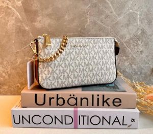 Michael_Kors_MK MD Chain Pouchette Bag With Dust Bag (White - 249)
