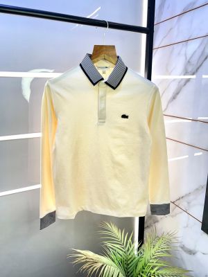 Lacost e Beige Polo Neck Full Sleeves Premium Collar T-shirt F3129-BE2
