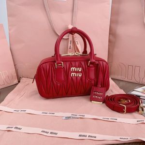 Miu Miu Arcadie Red Medium Shoulder Bag With Original Box DustCover Lock Key & Tags