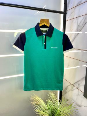 Aston Martin Hacket t Green Polo Premium Collar Neck T-shirt F2875-GR