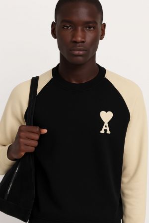 Ami Paris Chest Logo Sweatshirt Cream