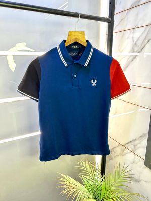 Fred Perry Blue Polo Premium Collar Neck T-shirt F2998-BU