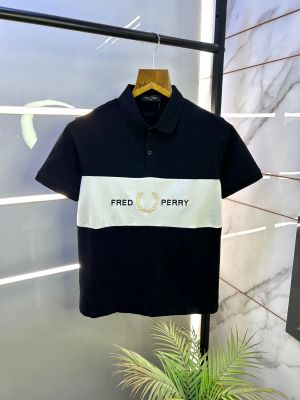Fred Perry Black Polo Premium Collar Neck T-shirt F2998-B1