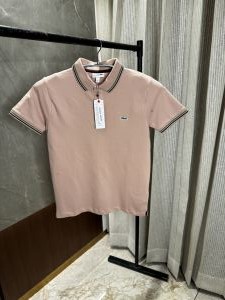 Lacost_e Pink Polo Tshirt with Brand collar
