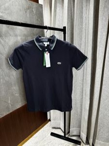 Lacost_e Dark grey Polo Tshirt with Brand collar