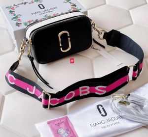 Marc Jacobs Snapshot Crossbody Bag With 2 Belts OG Box & Dust Bag (Black - 150)
