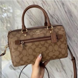 Coach_ rowan satchel signature canvas  crossbody with Box premium quality