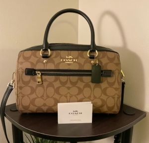 Coach_ rowan satchel signature canvas  crossbody with Box premium quality