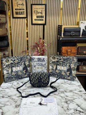 DIO_R MINI GALLOP BAG WITH STRAP WITH OG BOX AND DUST BAG INCLUDING CARRY BAG PREMIUM QUALITY (BLUE)