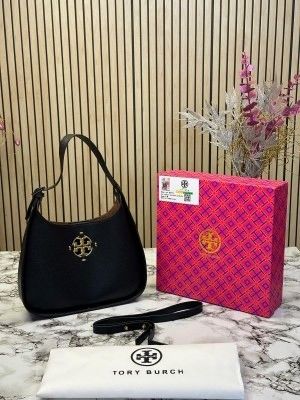 TOR_Y BURCH WOMENS MILLER SMALL CLASSIC SHOULDER HANDBAG WITH OG BOX AND DUST BAG (BLACK)