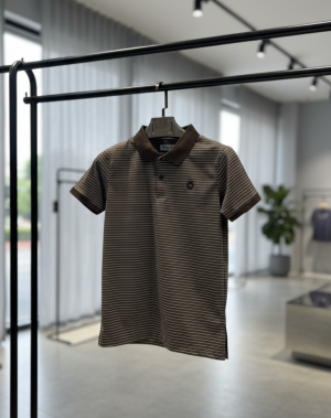  FERRAGAMO IMPORTED POLO T-SHIRT  BROWN