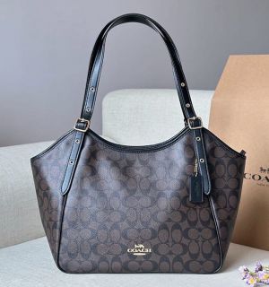 Coac_h Meadow Shoulder Bag In Canvas (Coffee) (no return)