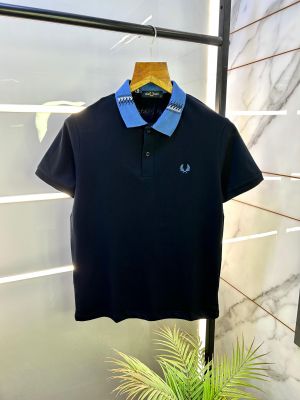 Fred Perry Navy Polo Premium Collar Neck T-shirt F2998-NY