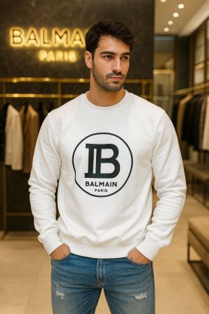 Balmai_n Paris White Sweatshirt 