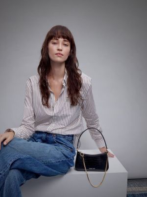 Charles_keith_Elspeth_Croc_Effect_Chain_Link_Shoulder_Bag_black_Croco_with_box_5811