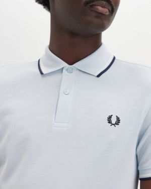 FRED PERRY CHEST LOGO POLO T-SHIRT SKY BLUE