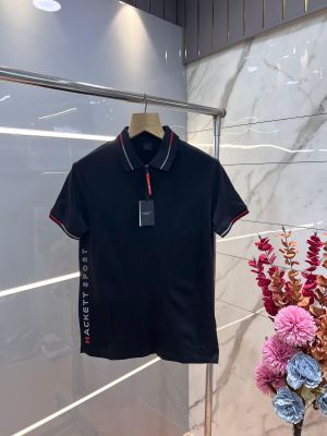 Hacke t Black Premium 240 gsm interlock compact cotton fabric Polo Tshirt with Collar and Sleeves Design Zip Style 3212