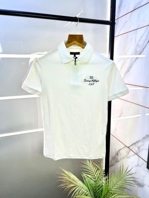 Tommy_Hilfiger White Polo Premium Collar Neck T-shirt F2927-WH