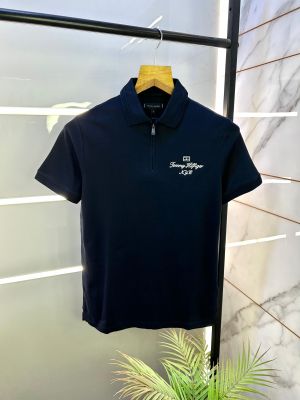 Tommy_Hilfiger Navy Polo Premium Collar Neck T-shirt F2927-NY