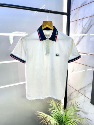 Lacost e White Polo Premium Collar Neck T-shirt F2900-WH