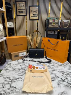 LOUIS_VUITTON MARELLINI SHOULDER BAG WITH DOUBLE OG BOX AND DUST BAG INCLUDING CARRY BAG (BLACK)