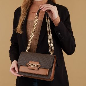 Michael_Kors_MK Heather Shoulder Bag With OG Box & Dust Bag (Brown - 176)