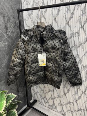 Louis.Vuitton.100%.Imported.All.Over.Embossed.Very.Premium.Heavy.Puffer.Jacket.With.Detachable.Hood.CS234