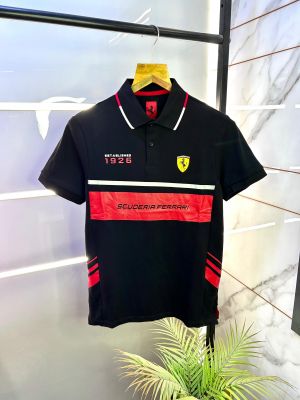 Ferrari Edition Polo Premium Black Collar Neck T-shirt F2945-B4