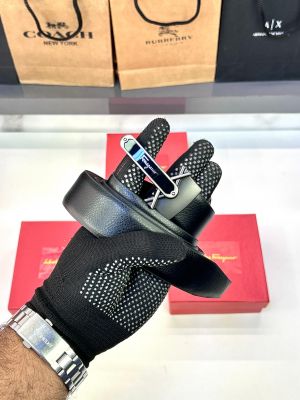 Ferragamo Belt Silver Black Fa 102