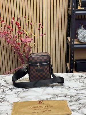 Louis_Vuitton Danube Side Bag Premium Quality With Dust Bag (Brown Checks)