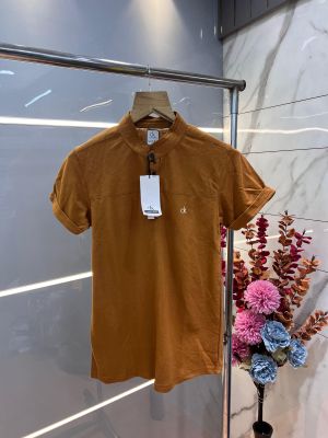 Calvin Klei n Premium Imported Fabric Chinese Collar Emboss Logo Tshirt 3139