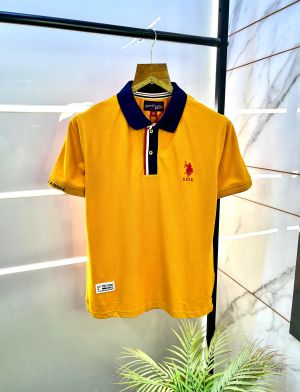 Us Polo Mustard Collar Neck Premium T-shirt F2837-MU