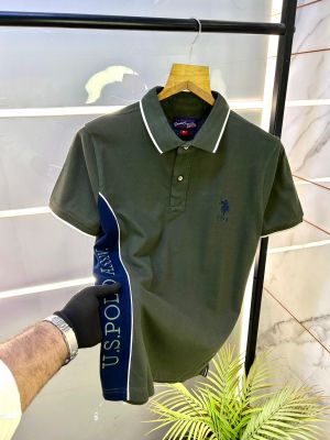 Us Polo Olive Collar Neck Premium T-shirt F2837-OL