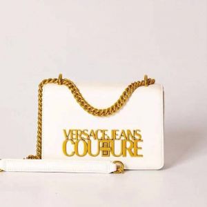 Versac_e Jeans Couture Shoulder Bag With Double Og Box And Dust Bag Including Carry Bag (White)