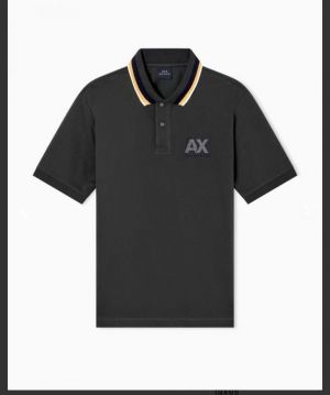 Arman i Exchange Black Premium Cotton Lycra Pique fabric Polo Tshirt with Collar and Emboss Logo 3164