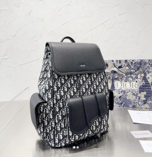 Christian_Dior_Saddle_Oblique_BackPack_With_Dust_Bag_(Black-white)