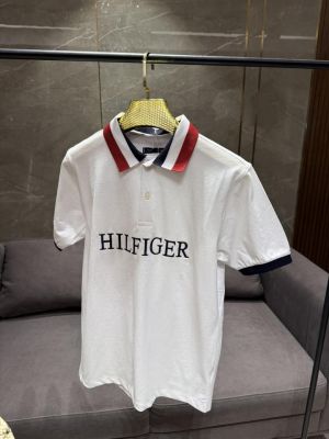 SALE TOMMY HILFIGE_R WHITE PREMIUM FRONT PRINTED POLO