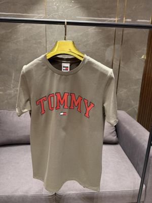SALE TOMMY HILFIGE_R GREY RED PREMIUM TSHIRT