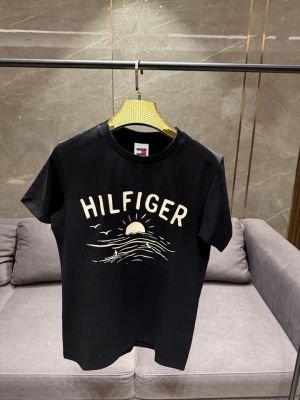 SALE TOMMY HILFIGE_R BLACK SCENERY PRINTED TSHIRT