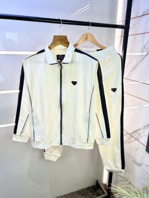 Prad a Logo Imported White Super Premium Track Suit With Brand Carry Bag F2368-WH