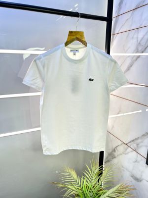 Lacost e White Embroidery Logo Round Neck Premium T-shirt F2995-WH