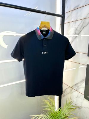 Hugo_Boss Navy Premium Collar Neck Polo T-shirt F2640-NY