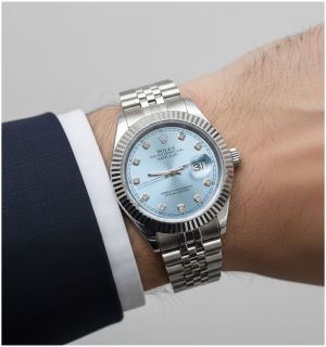 Role_x Oyster Perpetual Date Just Silver-SkyBlue