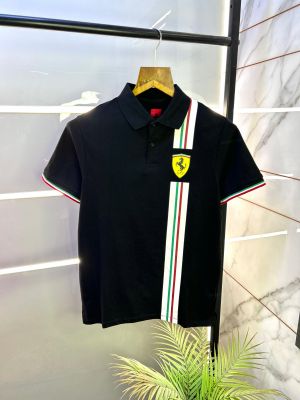Ferrari Edition Polo Premium Black Collar Neck T-shirt F2945-B2
